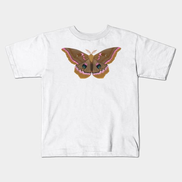 Polyphemus Moth Kids T-Shirt by FernheartDesign